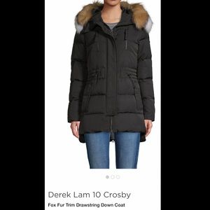 derek lam 10 crosby fox fur trim down parka